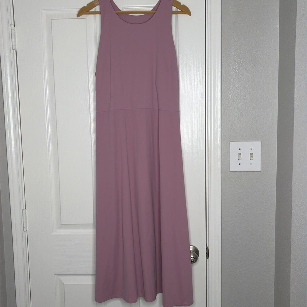 Soma WKND Sporty Midi Dress XL Halter Racerback Spandex Casual Pockets Shelf Bra